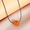 Unisex Sports Silicone Basketball Pendant Necklace, Stainless Steel, European & American Style
