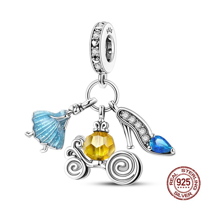 Charms Copper Pumpkin & Carriage Charms Beads Fits Women'S 3Mm Original Bracelet Necklace Diy Fine Jewelry Gifts