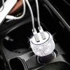 NEW Dual USB Car Charger Bling Bling Handmade Rhinestones Crystal Car Decorations for Fast Charging Car Decors for iPhoneSamsung