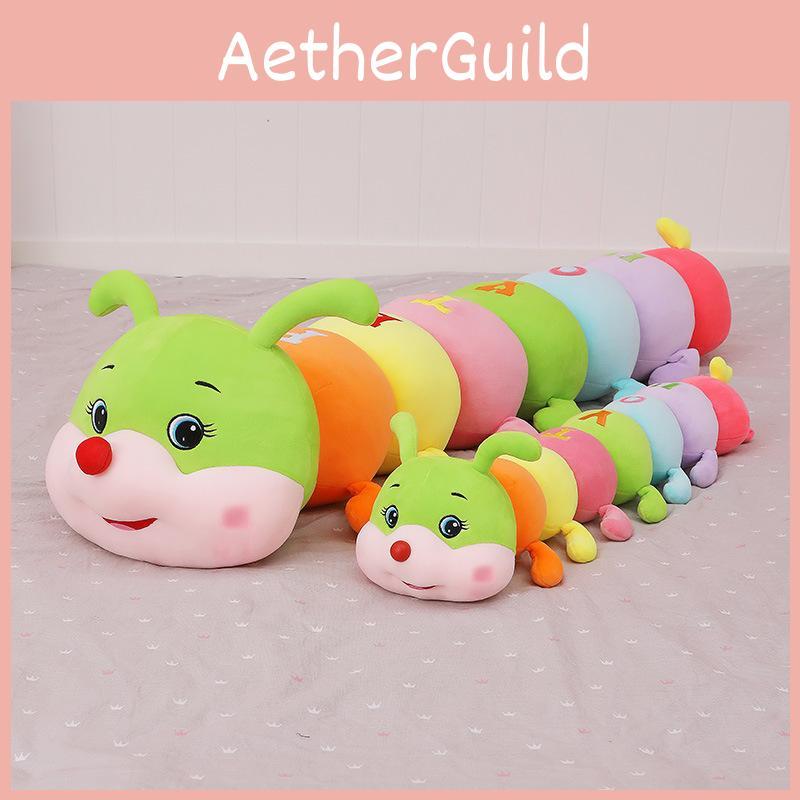 Giant Soft Caterpillar Sleeping Pillow Plush Toy For Kids In Colorful Multicolor Design