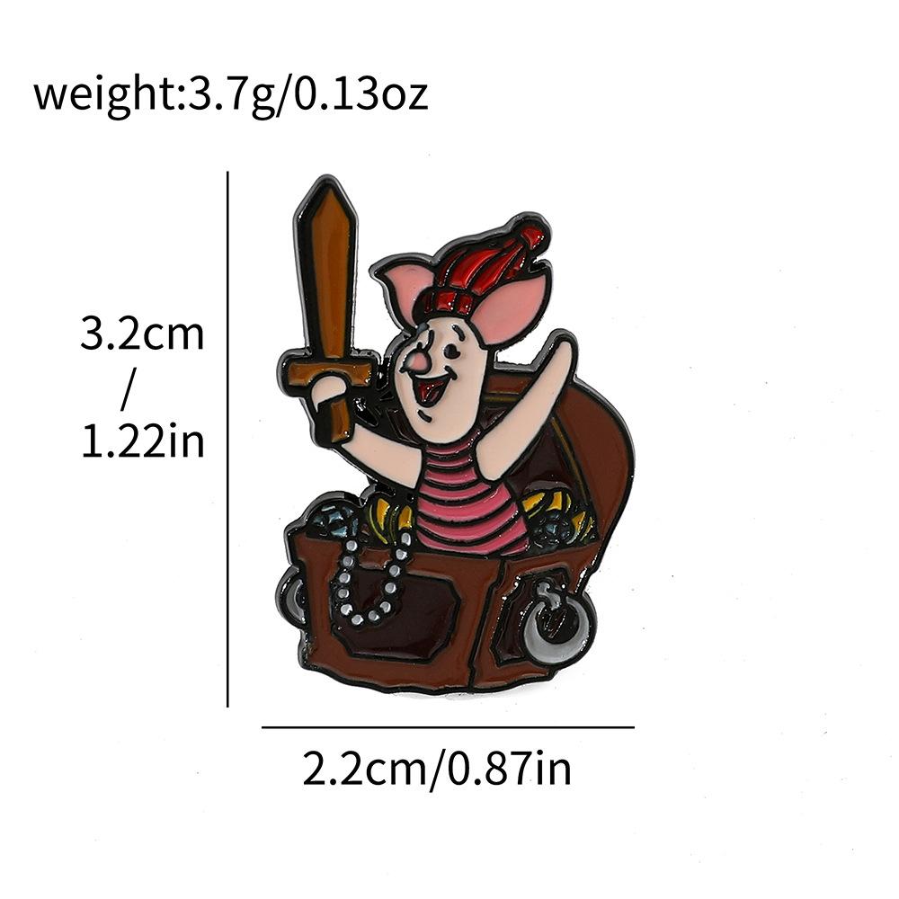 Персонализированный Креативный Металлический Значок Винни-Пух и Тигра Пиратская Тема Сплавный Значок Винни-Пуха