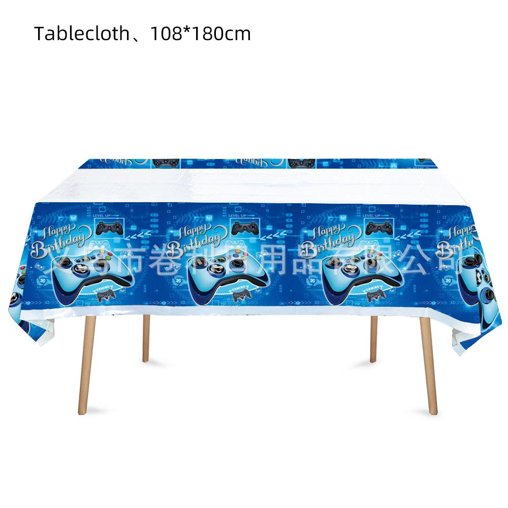 Blue Game Gomeon Party Supplies Birthday Decoration Paper Plate Paper Cup Paper Towel Flag Tableware Set Desktop