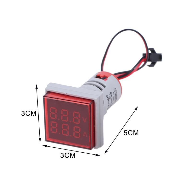 Mini Dual Display Voltmeter Ammeter AD16-22VAMS 220V Square LED Digital Ammeter Voltage Current Meter Voltammeter