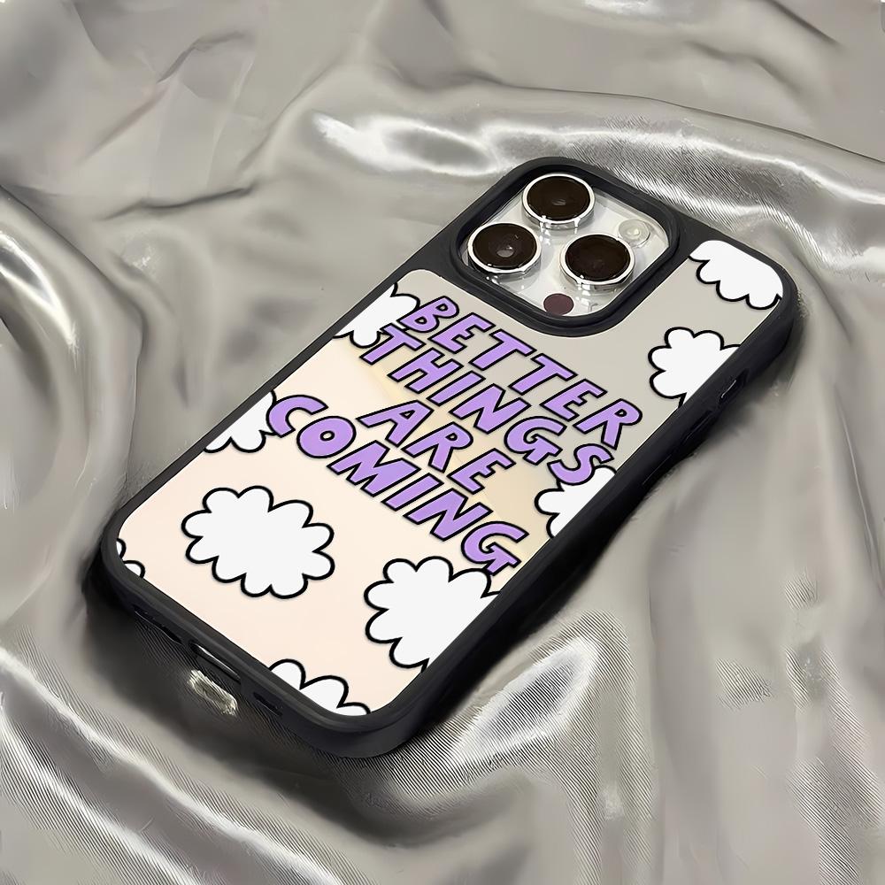 Mirror Phone Case for iPhone 15 11 13 14 for 15 16 Pro Max 12 13 16 Pro Cloud Flower and Animal Cute Style Phone Case
