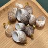 10Pcs Natural Spotted Snail Shell Charms 12×18~22×33mm Seashell Pendants With Golden Bail For Beach DIY Jewelry Making