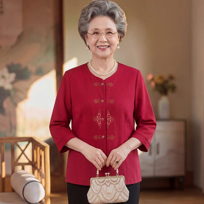 Yuzhaolin Women's New Chinese Style Embroidered Shirt