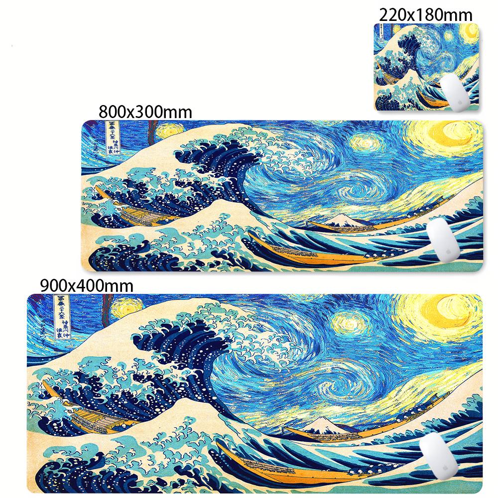 Mousepad Computer XL MousePads Keyboard Pad Mouse Mat Japan Sea Wave Gamer Soft Office Carpet Anime Table Mat Desktop Mouse Pad