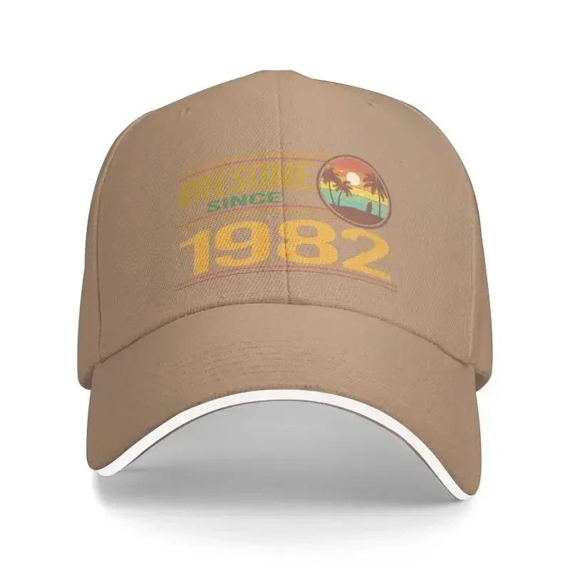 Punk Colorful Sunset Awesome Since 1982 Birthday Baseball Cap Men Women Breathable 40th Years Old Dad Hat Sports