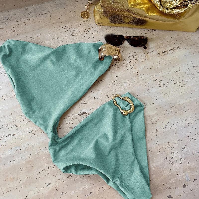 Fato de Banho Inteiro Hollowen Sexy Feminino Moda Praia 2025 Biquíni Cavado Feminino Biquíni Fatos de Banho Brilhantes Body Fato de Banho Roupa de Praia