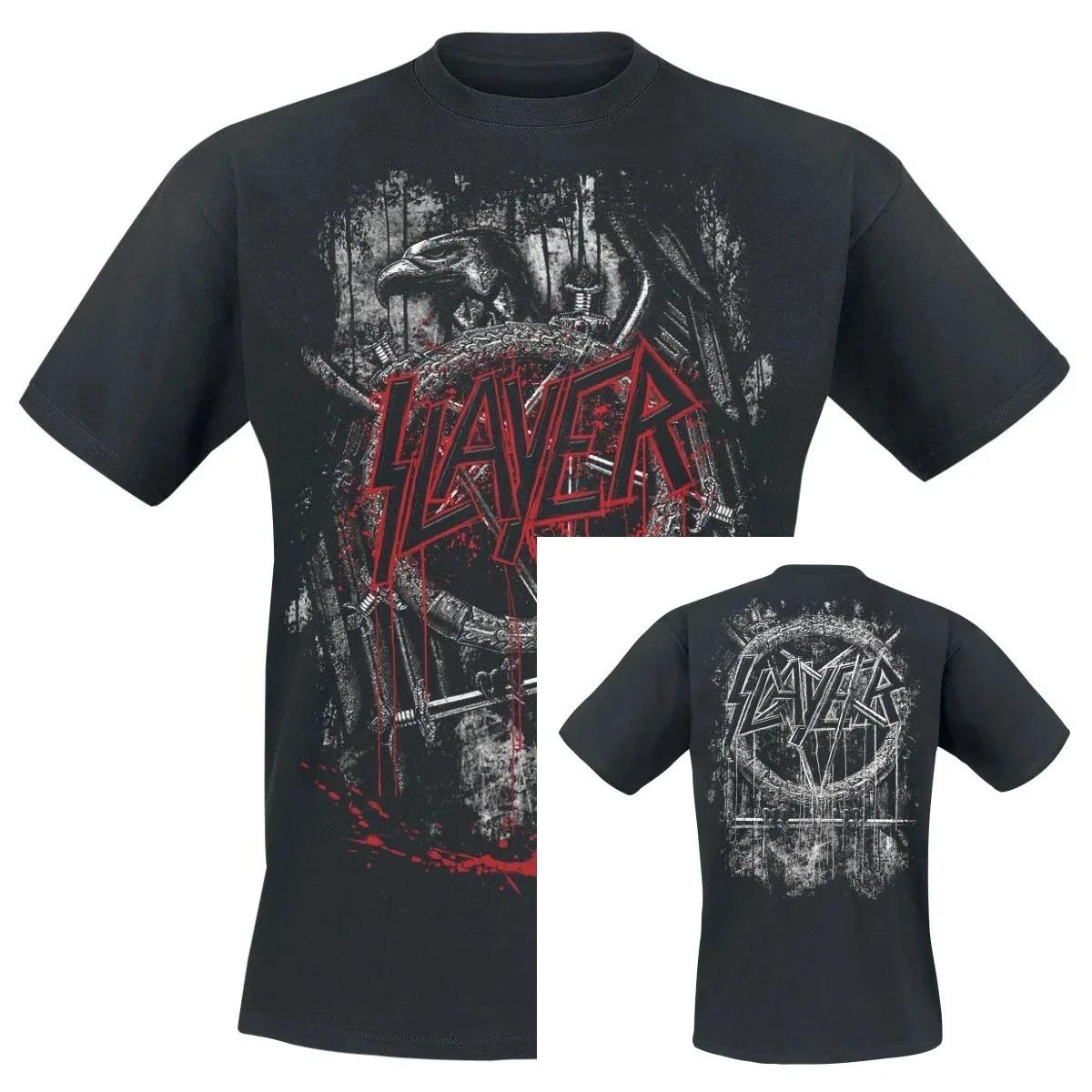 

Slayer Pentagram Skull Snake Distressed Thrash Metal Band Unisex Heavyweight Cotton Oversized Streetwear T-Shirt XXXL