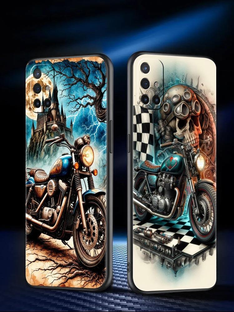 Phone Case For Oneplus 13R 13 12 10T 11 R10 Nord N100 N200 N10 9 9R CE 2 3 Z Pro Lite Soft TPU Colors Vintage Motorcycle Painted
