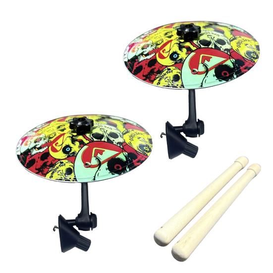 1/2 шт. Міні-тарілка для автомобіля, вентиляційний отвір, символ на автомобільній панелі приладів, барабанна тарілка креш з барабанними паличками, музичний інструмент, подарунок для меломанів, барабанщиків