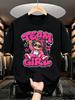 1pc Male Graphic T Shirt Cool Graffiti Style Team Cartoon Print Short Sleeve Crew Neck for Teenagers, for Teenager