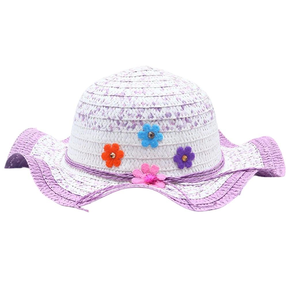 Handmade Sun Hat Flower Decoration Bucket Hat Sweet Beach Hat Beach