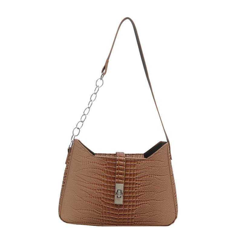 2025 Spring and Summer New Women's Fashion Retro Crocodile Pattern Texture Handbag European and American Trend Shoulder Bag Underarm Bag