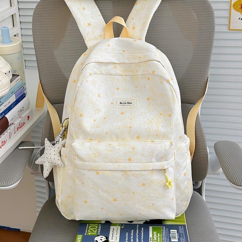 Schoolbag New Backpack Simple Embroidery Messenger Bag Large Capacity Student Schoolbag Lightweight Multi-layer College Student Computer Bag