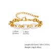 Fashion Women'S Wrist Jewelry Stainless Steel White Jade Splicing Chain Bracelet Gold Br-2678
