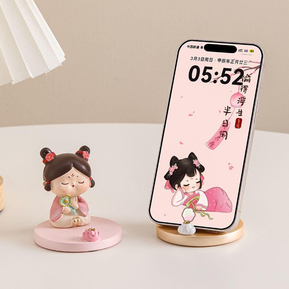 Ancient Clothing Girl Ancient Style Phone Stand Cartoon Girl Desk Lazy Bracket  Desk Tablet Phone