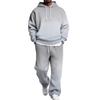 Set da uomo a 2 pezzi con felpa e pantaloni cargo con elastico in vita per abbigliamento casual