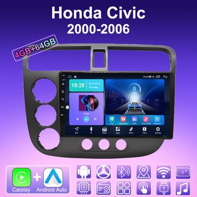 2 DIN Android Carplay Car Radio For Honda Civic 2000-2006 Multimedia Player Head Unit Stereo GPS Navigation BT WIFI 4+64GB