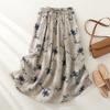 Skirt Women Summer Casual Versatile Elastic High Waist Loose Skirt Oversize Stretchy Cotton Dresses