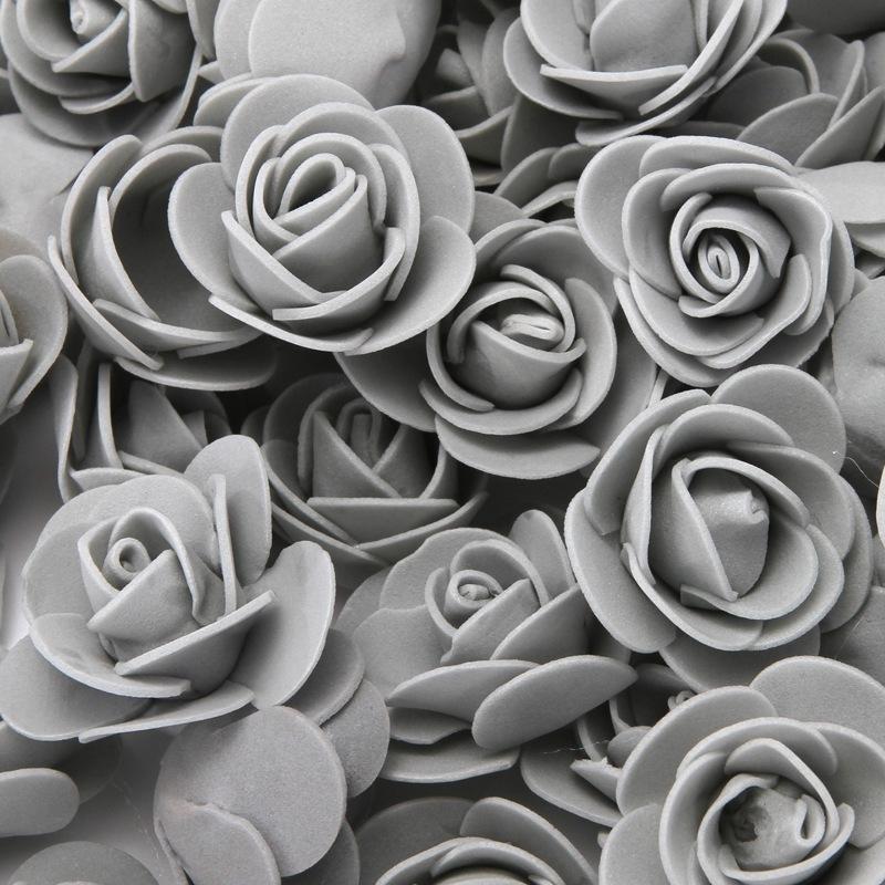 50pcs Artificial Flowers PE Foam Roses Head Bear Handmade Wedding Home Garden Holiday Party Decor Scrapbook Gifts Box Diy Wreath