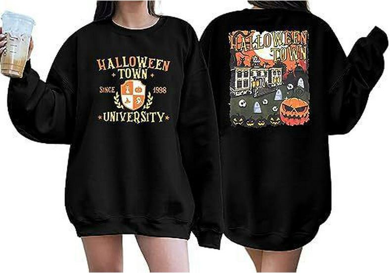 Halloween Women's Crewneck Pullover Printed Long-Sleeve Sweatshirt