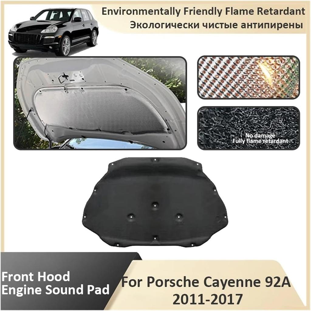 Front Hood Engine, Compatible With Porsche Cayenne 92A E2 MK2 2011 2012 2013 2014 2015 2016 2017 Thermal Soundproof Mat Retardant Accessories