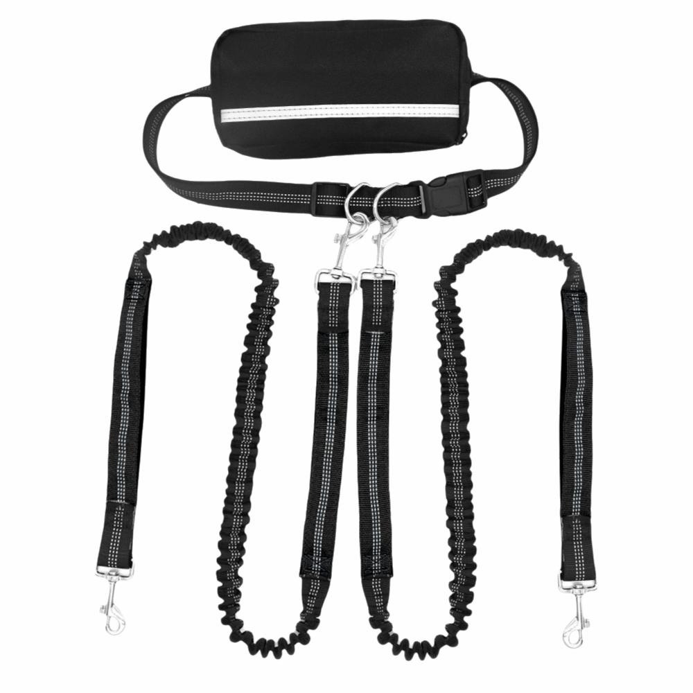 Anti-Tangle Dog Running Leash Reflective Stitching Hands Free Dog Leash  Outdoor Activities