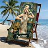 Custom Name Personalized Marilyn Monroe Print Beach Towel, for Trip Camping Beach Party Home Decor, Birthday Gift for Family & Friends