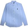 Polo Bear Logo Embroidered Solid Long Sleeve Oxford Shirt Men Shirts 710816987-001