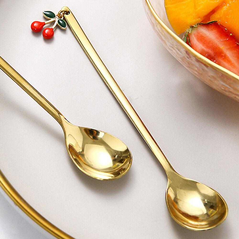 Golden Coffee Spoon Stainless Steel Tea Spoon Portable Stirring Spoon