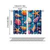 2 pcs, filtering curtains (excluding rods, non-movable, without batteries) Colored starfish and shells in blue for use in