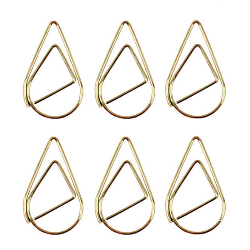 28mm Gold Water Drop Paperclips - Small Metal Clips Available