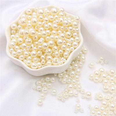 150 pièces/paquet de perles d'imitation de couleur bonbon de 3/4/5/6/8mm avec trou, perles colorées de différentes tailles, perles rondes d'imitation ABS, bricolage pour la fabrication de bijoux artisanaux