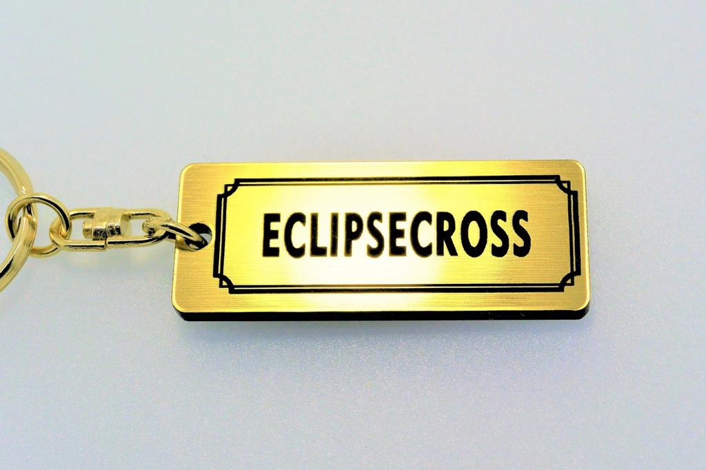 Eclipse Cross Gold Black Double Ring Acrylic Original Keychain PHEV Early Late Model Custom Parts A-549-1 & &