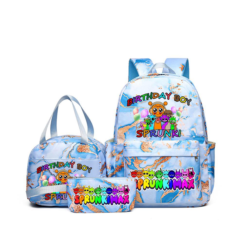Popular Sprunki Rhythm Box Cartoon Elementary School Bag Children's Backpack Backpack Three-piece Set