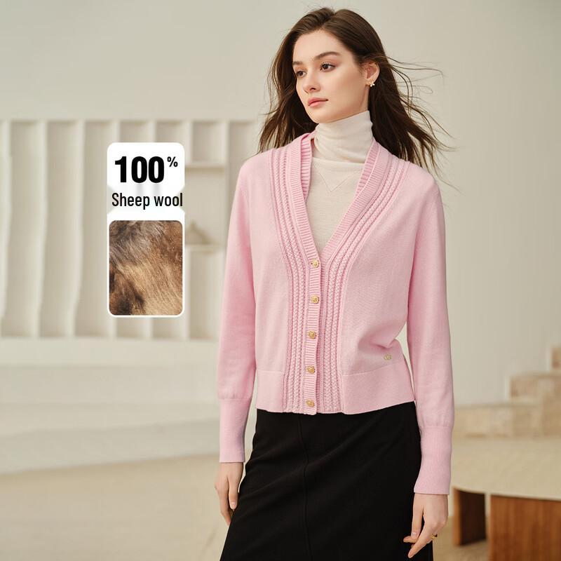 Giovanni Valentino Women's Pure Wool V-Neck Cardigan