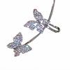 1 Pair Clip Earrings Butterfly Rhinestone Jewelry Temperament Arc Ear Cuffs for Daily Wear