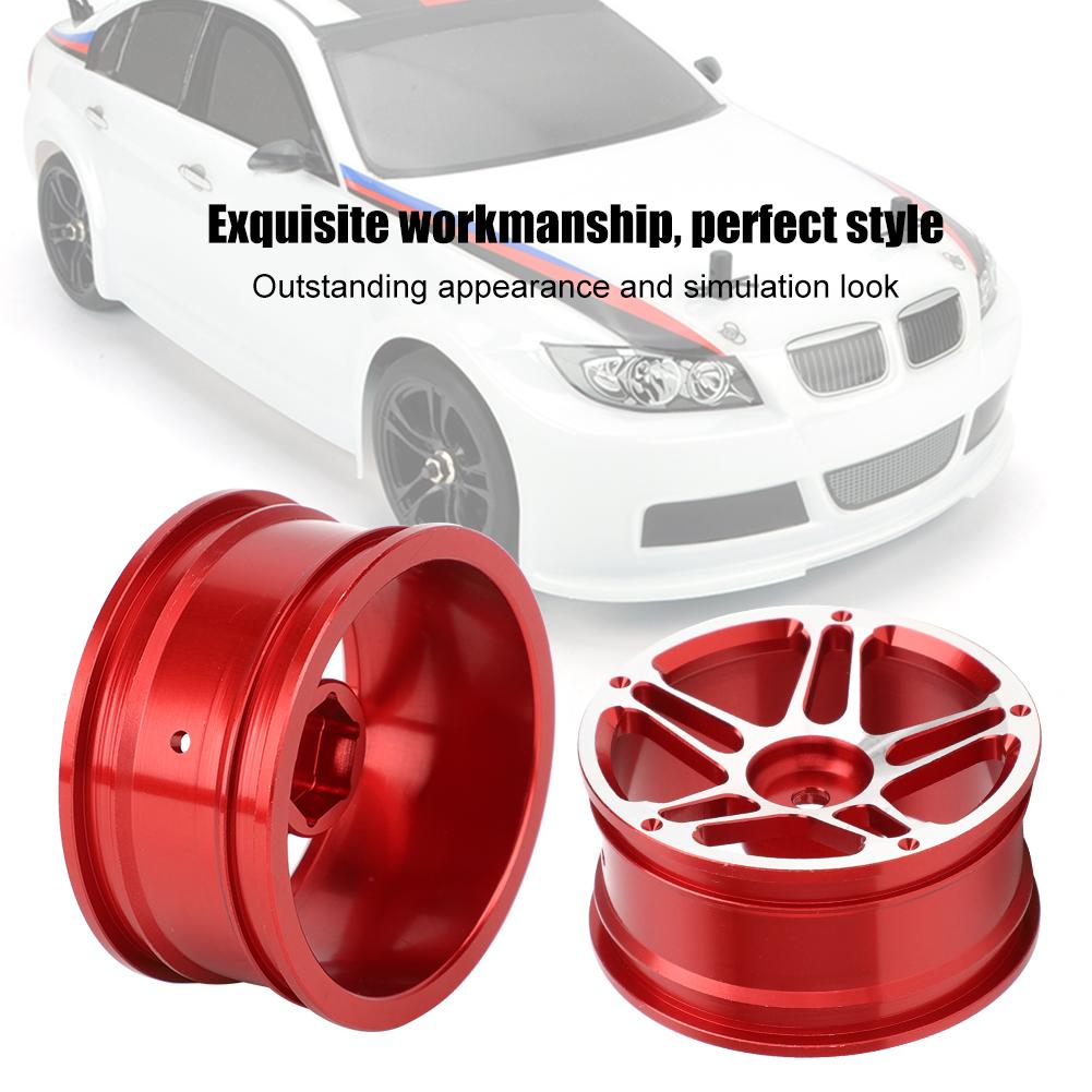 4PCS 1.9inch Aluminium Alloy Metal Wheel Hubs for 1:10 Remote Control RC Climbing/Drifting CarRed