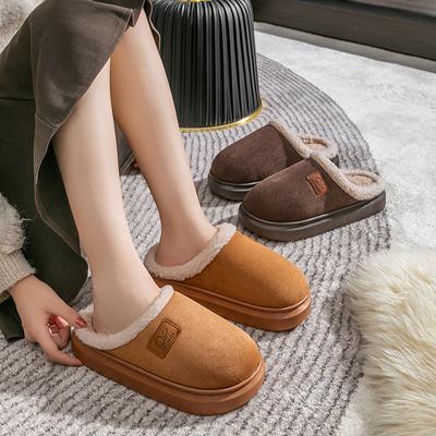 Cotton Sandals for Women, Thick Sole, Non-slip and Warm 2024 New Winter Indoor Home Plush Cotton Slippers for Men