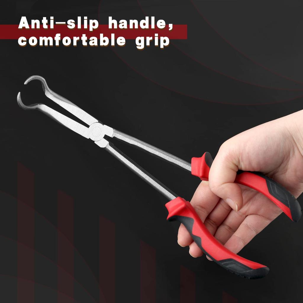 LEONTOOL Schlauchzangen Werkzeuge Motorrad Gerade Schlauchschellenzange Mechanikerzange Langer Schlauchgreifer Lange Spitzzange Schlauchschellenzange Lange Reichweite Langer Typ