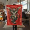 1PC Satan Symbol Print Flannel Blanket, High quality All Seasons, Home Decor, Warmth and Comfort, Perfect for Christmas Gifts