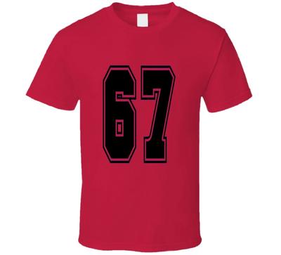 Six Seven Meme Jersey Number 67 Funny Trending Popular Gift T Shirt
