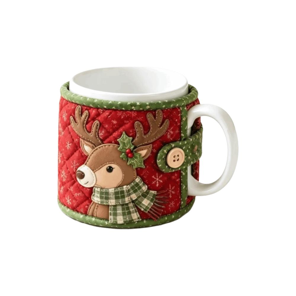 Deer Christmas Ornaments Snowman Mug Protective Cover Atmosphere Christmas Tea Cup Holder Mug