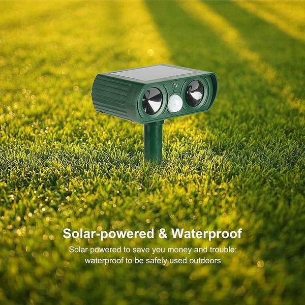 Ultraschall-Solar-Schädlingsvertreiber, Tierschädlings-Mausvertreiber, Sensor, Garten, Vogel-, Katzen- und Hundeabwehr, hält Tiere fern