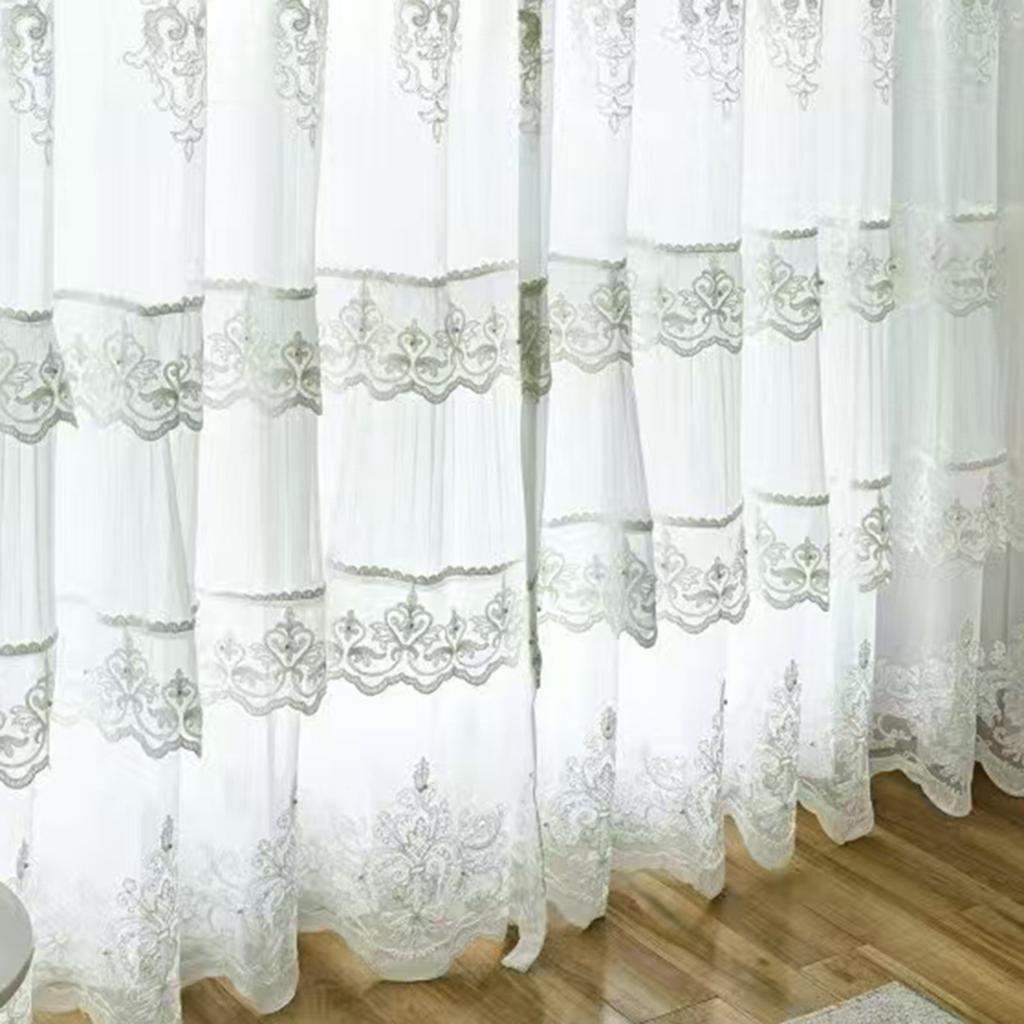 European Curtain Embroidery Living Room Bedroom Balcony Transparent Curtain Curtain Window Screen
