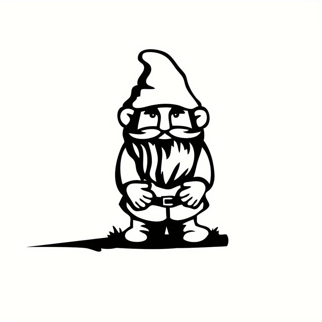 Stylish 1pc Metal Gnome Charming Sweet Garden Figurine Rustic Decor for Outdoor Home Garden a Fashionable Housewarming Present