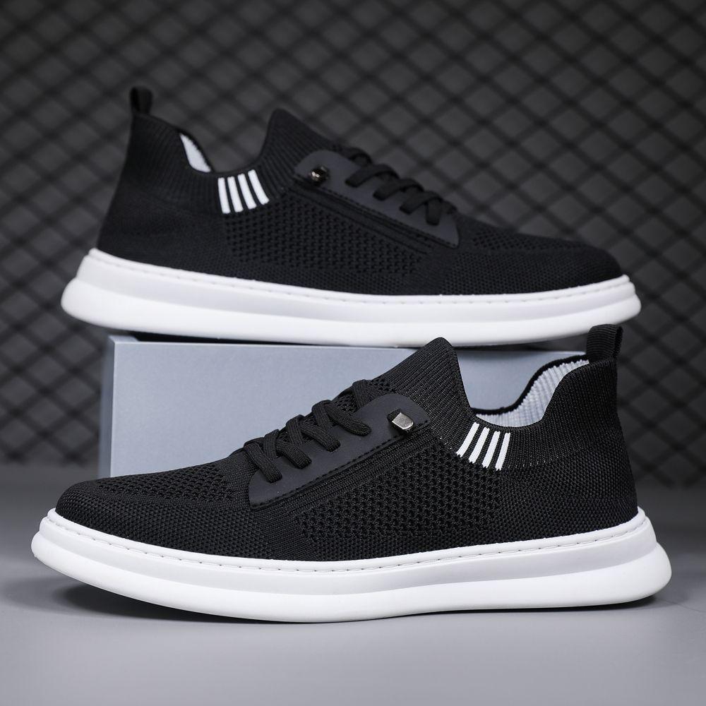 Men's shoes one pedal 2025 summer new mesh trend solid color single shoes breathable lazy work fly woven mesh shoes men