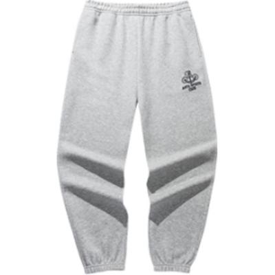 Loose Retro Versatile Knitted Sports Pants Men Bottoms Gray Heather-Gray 152518302S-1